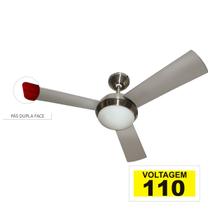 Ventilador Hl-61 Cont. Parede 1 Lamp. E-27 3 Pas Rev. (Mogno / Cinza) Escovado