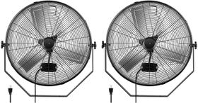 Ventilador industrial de parede Simple Deluxe de 24 polegadas, pacote com 2 unidades, preto