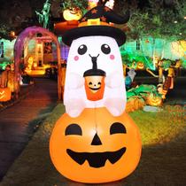 Ventilador inflável GOOSH 152 cm Halloween Ghost Pumpkin LED Ventilador inflável GOOSH 152 cm Halloween Ghost Pumpkin LED