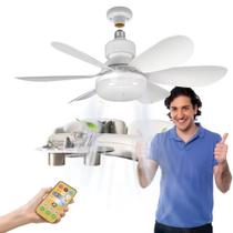 Ventilador Lâmpada De Teto 40w Silencioso Fácil Instalação Com Controle