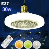 Ventilador Lampada De Teto E27 Luminaria Led Com Controle