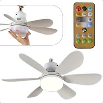 Ventilador Lâmpada De Teto Silencioso 52 cm Super Led Bivolt 6 Pás Linha Premium