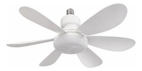 Ventilador Lâmpada Led 3 Velocidades 120w E27 - C/ Controle 43 Cm 50/60 Hz Branco 127/220v Polipropileno 6