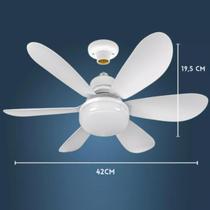Ventilador Led + Controle De Teto C/ Lâmpada Para Bocal E27 - HN