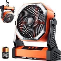 Ventilador LED de acampamento com luz, bateria recarregável de 20000mAh