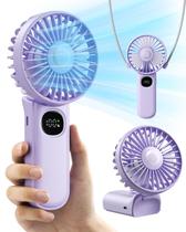 Ventilador LED portátil ColdSky F11 Purple 3000mAh com 5 velocidades Ventilador LED portátil ColdSky F11 Purple 3000mAh com 5 velocidades