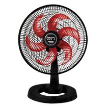 Ventilador Médio Maggie Preto Oscilante 220V Pás Vermelha Ventilador Médio Maggie Preto Oscilante 220V Pás Vermelha