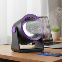 Ventilador Mesa Alta Potência Turbo Recarregável Usb Digital