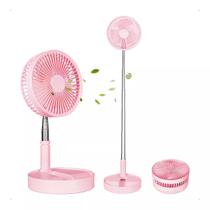 Ventilador Mesa/Coluna USB Ajuste de Altura até 1M Cor Rosa - Yeet