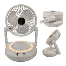 Ventilador Mesa Dobravel 3 Niveis Led Iluminaçao Noturna Usb Portatil Recarregavel Verao Calor Escrivaninha Decoraçao