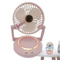 Ventilador Mesa Dobravel 3 Velocidades Led Silencioso Usb Portatil Penteadeira Verao Calor Sol Maquiagem Iluminaçao