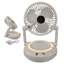 Ventilador Mesa Dobravel 3 Velocidades Luz Led Portatil Sol Verao Calor Decoraçao Escrivaninha Maquiagem Penteadeira Ventilador Mesa Dobravel 3 Velocidades Luz Led Portatil Sol Verao Calor Decoraçao Escrivaninha Maquiagem Penteadeira
