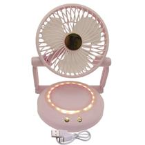 Ventilador Mesa Dobravel Portatil 3 Velocidades Angulo Ajustavel Led Usb Portatil Verao Sol Calor Penteadeira Maquiagem