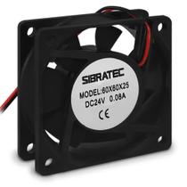 VENTILADOR MINI 60x60x25mm 24Vcc CORPO DE PLÁSTICO E EIXO COM BUCHA
