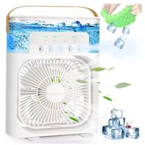 Ventilador Mini Ar Condicionado Climatizador Ambiente Fresco - Agua E Gelo Com LED Portátil