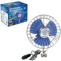 Ventilador mini automotivo com 1 velocidade com base de metal 8'' 20cm de ø 24v