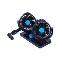 Ventilador Mini Carro Van e Ônibus 12V Oscilante Duplo