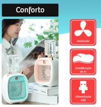 Ventilador Mini Climatizador Umidificador Portátil Gatinho