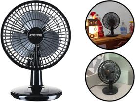 Ventilador Mini Turbo Para Mesa Parede Três Pás Com Velocidade Ajustável Preto E Prata Ventimais