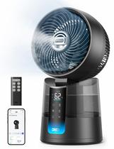 Ventilador Nebulizador TurboCool 516S da DREO, Oscilação Omni-direcional 150+30, Ventiladores Inteligentes que Sopram Ar Frio, 8 m/s, Névoa Ultrafina, 20dB, 1,3L, 6 Velocidades 2 Modos, Controle Remoto e APP, Interno, Cinza