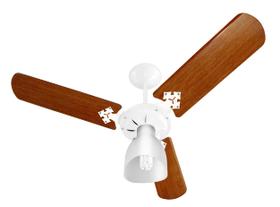 Ventilador New Delta Light 3 Pás Branco / Mogno 127 Volts 130 watts VENTI DELTA Ventilador New Delta Light 3 Pás Branco / Mogno 127 Volts 130 watts VENTI DELTA