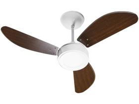 Ventilador New Light LED 3 Pás Branco / marrom 127 Volts 130 Watts VENTI DELTA