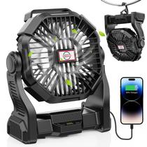 Ventilador operado por bateria DOWILLDO 10400mAh com luz LED para acampamento Ventilador operado por bateria DOWILLDO 10400mAh com luz LED para acampamento