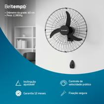Ventilador Oscilante De Parede 60cm Bt8020 Bivolt Industrial Econômico Potente Grade De Aço Beltempo Ventilador Oscilante De Parede 60cm Bt8020 Bivolt Industrial Econômico Potente Grade De Aço Beltempo