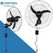 Ventilador Oscilante de Parede 60cm Preto Grade de aço Bivolt 200W Ventilador Oscilante de Parede 60cm Preto Grade de aço Bivolt 200W