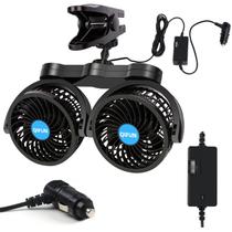 Ventilador para Auto QIFUN Ajustable de Doble Cabezal 12V 360 Rotativo 10 cm Ventilador para Auto QIFUN Ajustable de Doble Cabezal 12V 360 Rotativo 10 cm