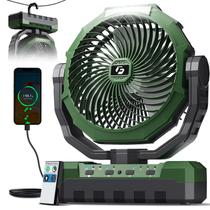 Ventilador para Camping FRIZCOL 48000mAh com Luz e Controle Remoto Verde Ventilador para Camping FRIZCOL 48000mAh com Luz e Controle Remoto Verde
