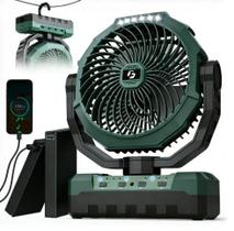 Ventilador para Camping Korbot 36000mAh 4 Velocidades com LED Recarregável
