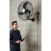 Ventilador Parede 50cm Preto Oscilante 3 Pás Silencioso