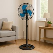 Ventilador Pedestal 220V Turbo Giratório De Altura Regulável