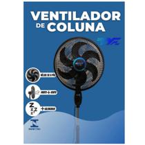 Ventilador pedestal Turbo 6 pás 1,30 cm A 48 cm L potência 75W - Solaris