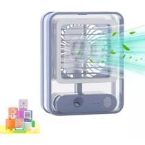 Ventilador Pequeno Silencioso Umidificador Luz Led Ar Fesco