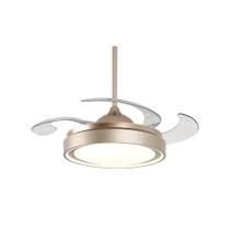 Ventilador Plafon Led Air Gold Retrátil C/ Controle Opus Biv Estrutura Dourado Pás Transparente Diâmetro 515 Mm Frequência 50-60hz Material Das Pás Acrílico Quantidade De Pás 4