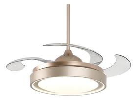 Ventilador Plafon Led Air Gold Retrátil Com Controle Opus Bivolt