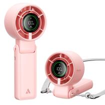 Ventilador portátil Aecooly 3 em 1 rosa, recarregável por USB, bateria de 22H