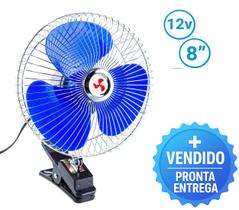 Ventilador Portátil Automotivo 12V 8” com Presilha Ajustável para Carro Caminhão Ônibus Ventilador Portátil Automotivo 12V 8” com Presilha Ajustável para Carro Caminhão Ônibus