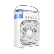Ventilador Portátil Branco Led 07 Cores Mini Ar Climatizador