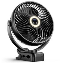 Ventilador portátil Clip On casla 10000mAh com luz 20cm 24H Ventilador portátil Clip On casla 10000mAh com luz 20cm 24H