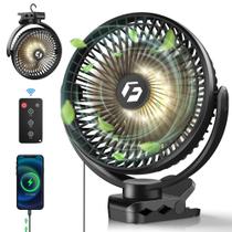 Ventilador portátil com clip on FRIZCOL 12000mAh com luzes e controle remoto
