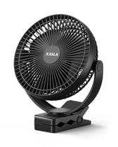 Ventilador portátil com clipe de 10000mAh com bateria 24h preta