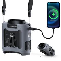 Ventilador portátil com encaixe de cintura de até 10000mAh com lanterna