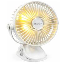 Ventilador Portatil Com Iluminação Recarrregável 5 Velocidades Largua 15 Cm - Branco Ventilador Portatil Com Iluminação Recarrregável 5 Velocidades Largua 15 Cm - Branco