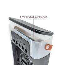 Ventilador Portátil Com Umidificador De Mesa Ar Frio Timer 7 Opções Led USB Tipo C Preto 10w