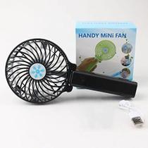 Ventilador portátil com USB e ventilador dobrável com LED, recarregável em três modos DE MÃO - PRETO
