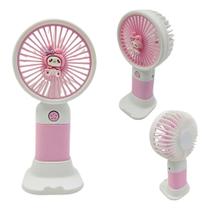 Ventilador Portátil de Mesa e de Mão USB Recarregável Com suporte para celular