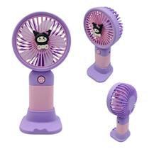 Ventilador Portátil de Mesa e de Mão USB Recarregável Com suporte para celular